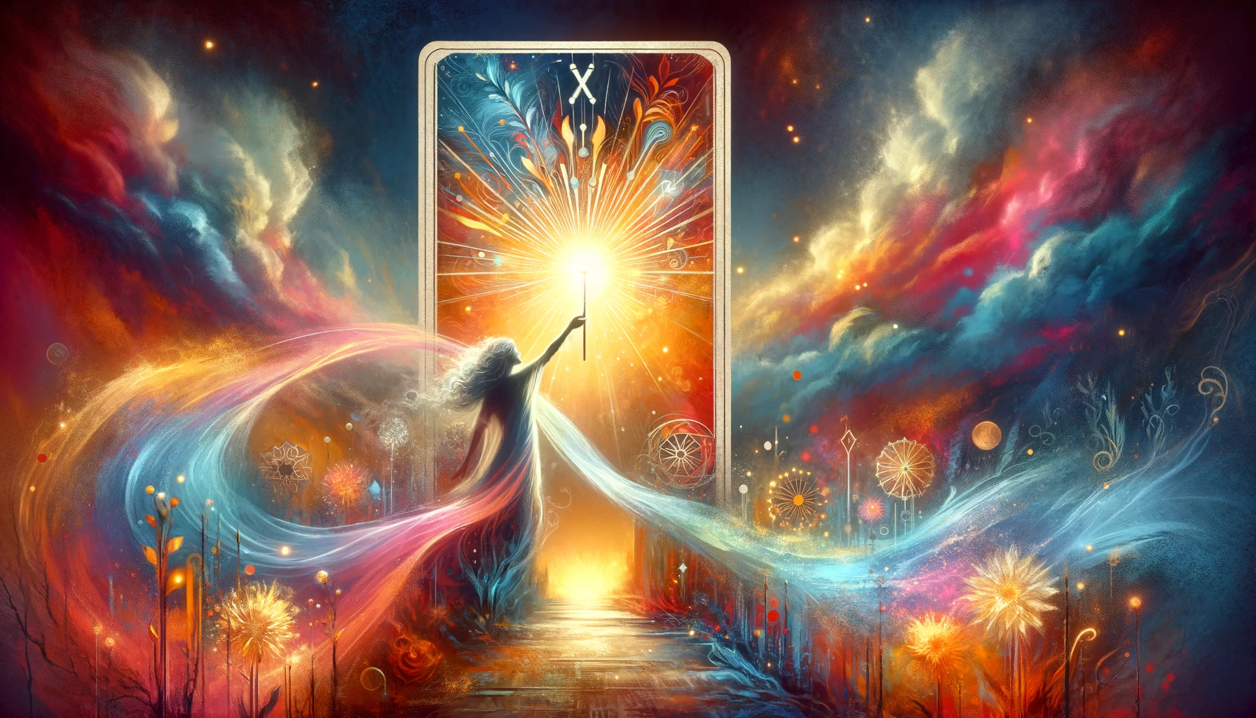 An illustration depicting vibrant emotions associated with the Ace of Wands, showcasing excitement, passion, and emotional awakening.