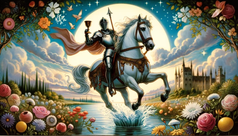 "Illustration portraying an enchanting moment of emotional or creative opportunity, set against a backdrop rich in symbols of depth and creativity."