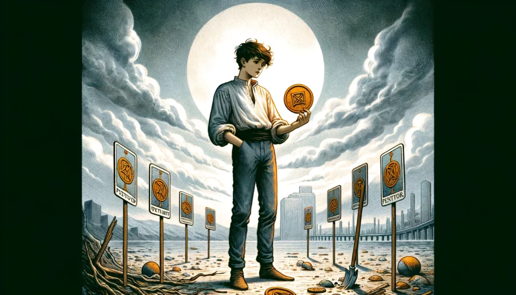 The image portrays a young individual looking uncertain or distracted, symbolizing missed opportunities, lack of focus, or procrastination in pursuing personal goals. They are set against barren ground or a cluttered environment, capturing the essence of unrealized potential. This visualization emphasizes the need for greater discipline and the importance of aligning actions with ambitions. It conveys the consequences of inattention and underscores the significance of refocusing efforts to achieve meaningful progress.