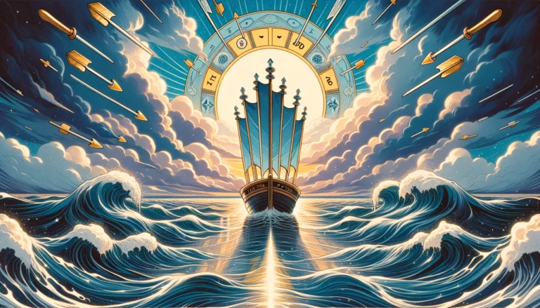 "Illustration portraying hopeful and transformative energy, symbolizing a journey towards resolution and moving from troubled to calmer waters, complementing discussions on seeking clarity, resolution, and a peaceful path forward."