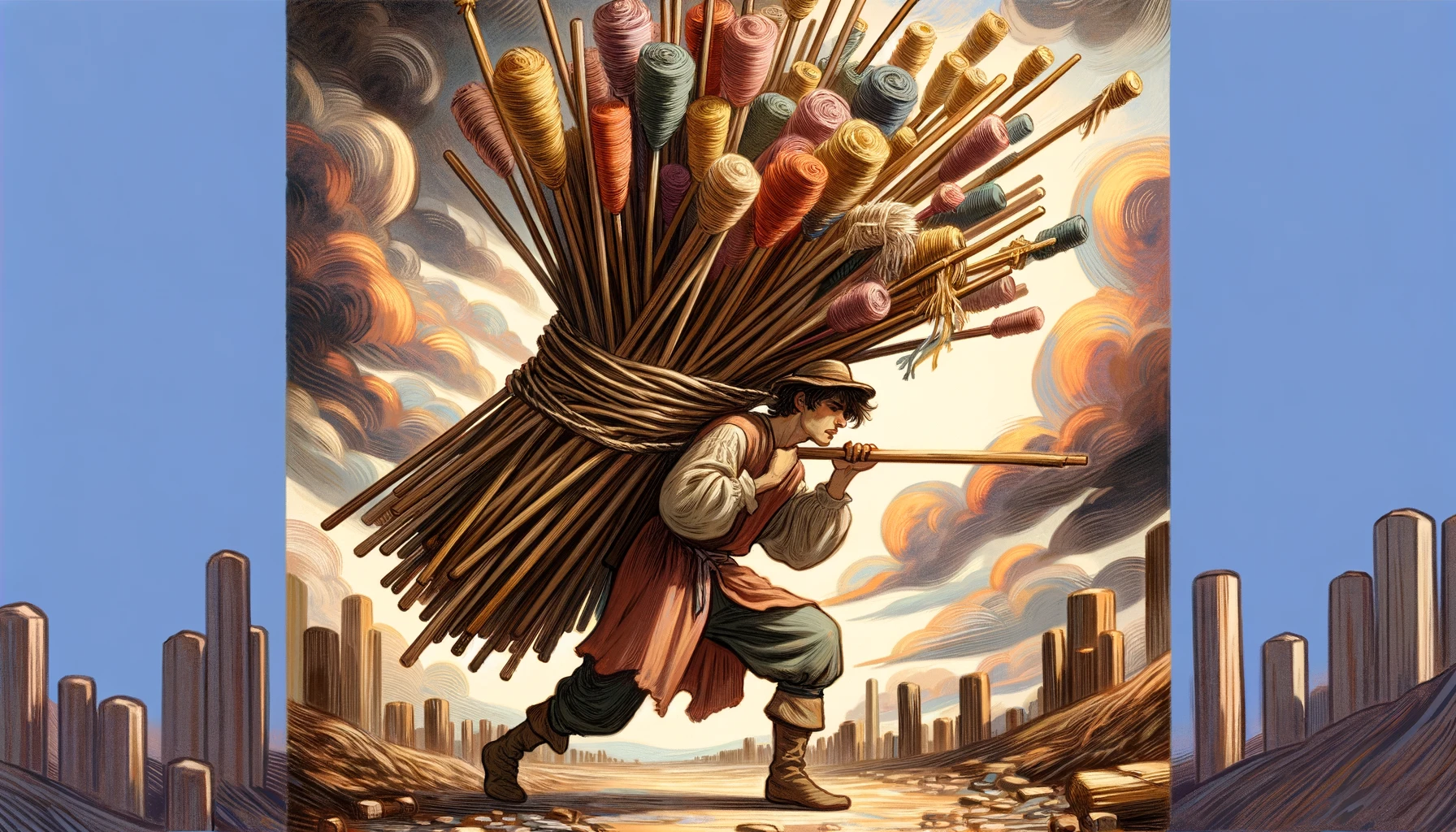 The image depicts an individual burdened with heavy responsibilities yet displaying determination and resilience. Against a backdrop emphasizing their strength in facing adversity, the individual is highlighted for their commitment to fulfill duties and achieve goals. The visual representation enriches the article by illustrating the individual's inner strength and tenacity to keep moving forward despite challenges.