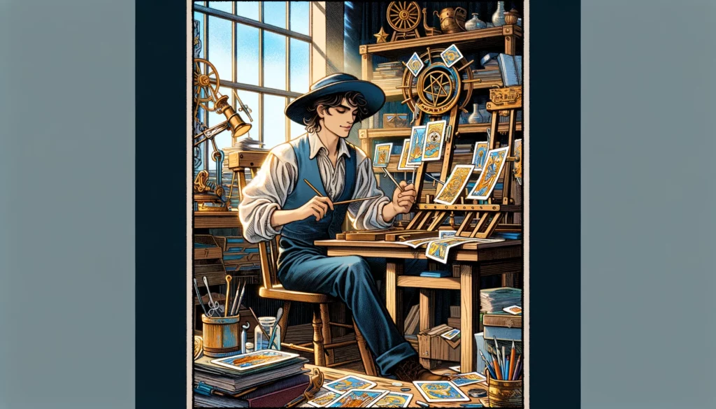  The image depicts a character fully immersed in their work within a tidy and well-organized workspace. They exhibit traits of hard work, precision, and the pursuit of excellence. The scene embodies the essence of diligence, skill development, and the rewards of persistent effort. It emphasizes the sense of satisfaction and pride in their achievements, as well as the joy and fulfillment derived from a deep commitment to personal and professional growth.