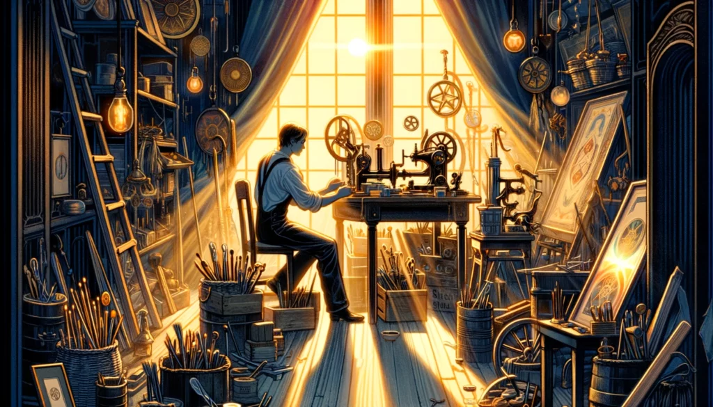 The image showcases an individual skillfully working on a task with intense focus, symbolizing dedication and progress. The scene signifies a clear "Yes" to questions regarding continued effort, improvement, and the pursuit of goals. The visualization emphasizes the value of hard work, the importance of skill development, and the rewards of commitment to one's endeavors, highlighting that persistence and dedication are key to success.