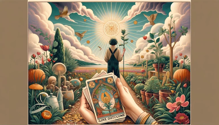 The image vividly encapsulates the essence of new beginnings, potential for growth, and the promise of future prosperity in a relationship. It portrays two individuals standing together, symbolizing the opportunity for building something lasting and meaningful. The visualization highlights themes of commitment to growth, the joy of learning together, and the building of a solid foundation for the future. It is set against a backdrop that conveys a sense of optimism and fertile ground for love to grow and prosper.